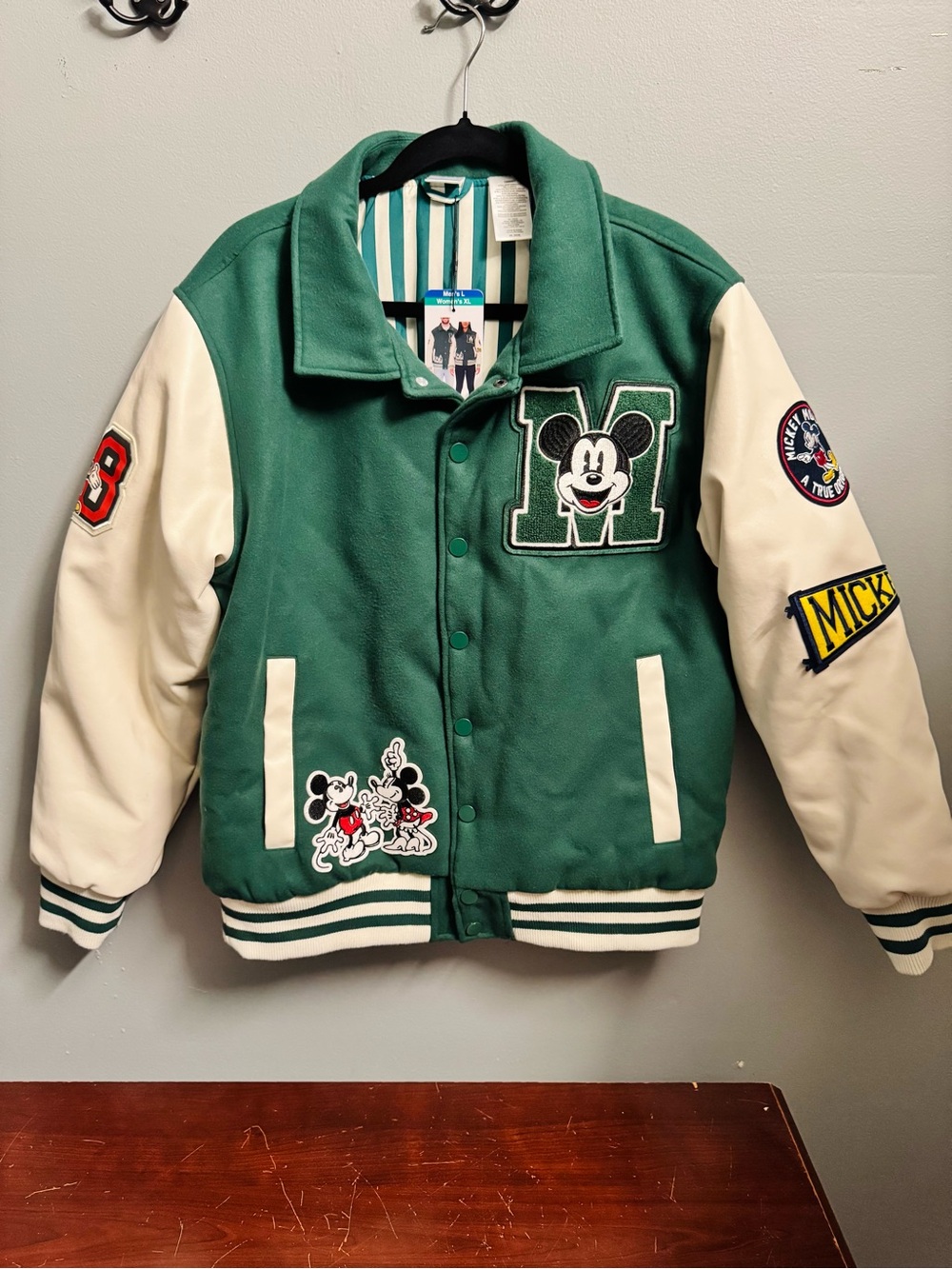 -NWT- Adults Mickey Mouse Varsity Jacket XL